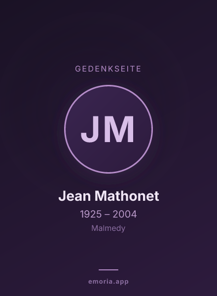 Gedenkportrait von Jean Mathonet