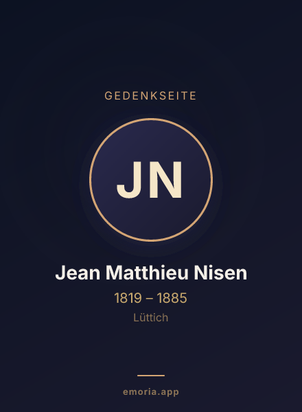 Gedenkportrait von Jean Matthieu Nisen