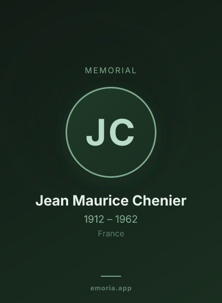 Memorial portrait of Jean Maurice Chenier