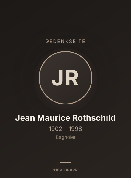 Gedenkportrait von Jean Maurice Rothschild