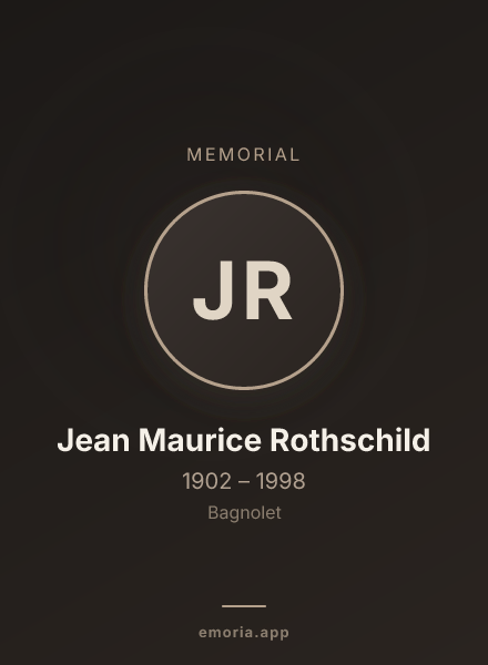Memorial portrait of Jean Maurice Rothschild