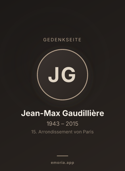 Gedenkportrait von Jean-Max Gaudillière