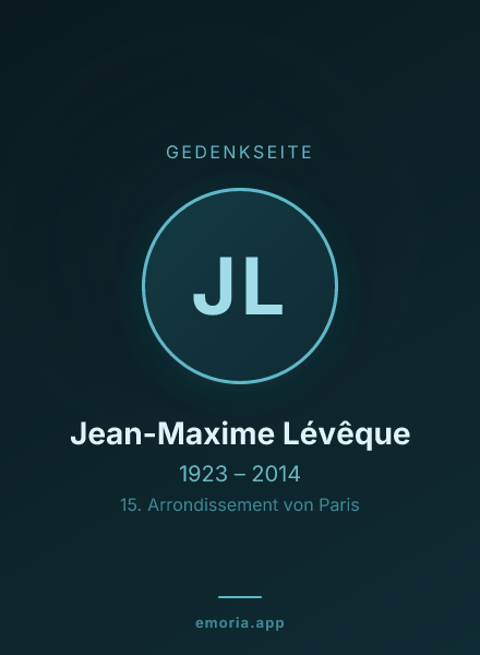 Gedenkportrait von Jean-Maxime Lévêque
