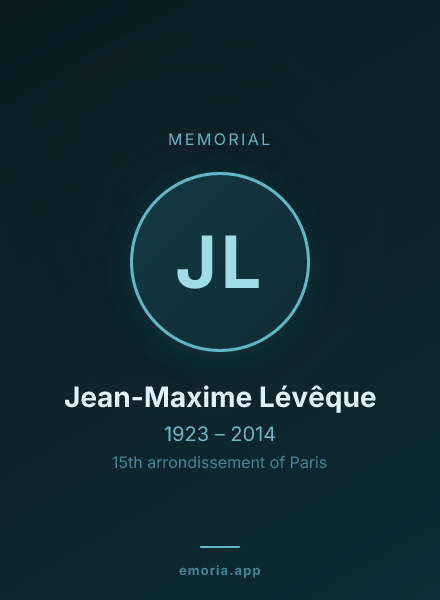Memorial portrait of Jean-Maxime Lévêque