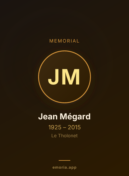 Memorial portrait of Jean Mégard