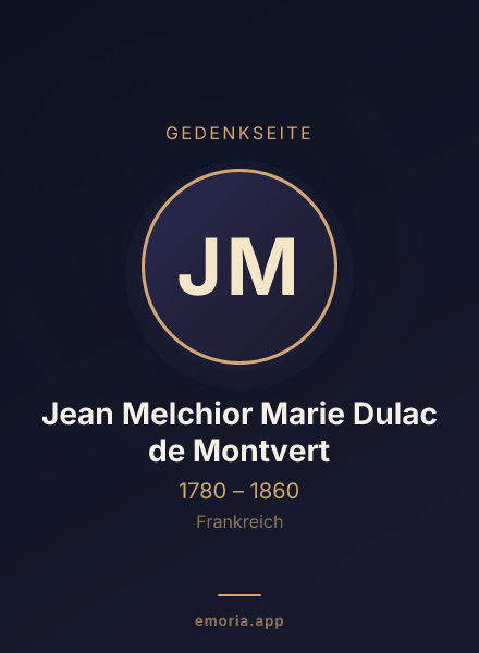 Gedenkportrait von Jean Melchior Marie Dulac de Montvert