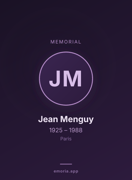Memorial portrait of Jean Menguy