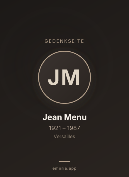 Gedenkportrait von Jean Menu