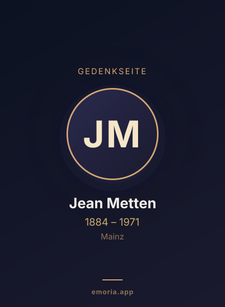 Gedenkportrait von Jean Metten