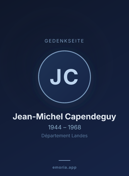 Gedenkportrait von Jean-Michel Capendeguy