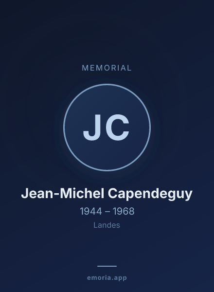 Memorial portrait of Jean-Michel Capendeguy