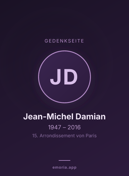 Gedenkportrait von Jean-Michel Damian