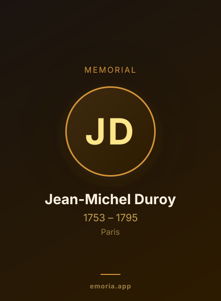 Memorial portrait of Jean-Michel Duroy