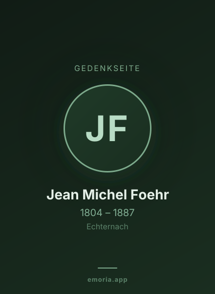 Gedenkportrait von Jean Michel Foehr