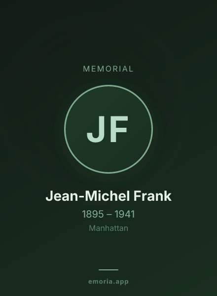 Memorial portrait of Jean-Michel Frank