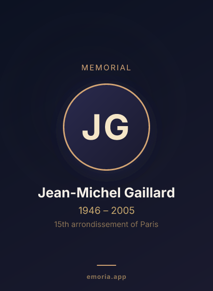 Memorial portrait of Jean-Michel Gaillard