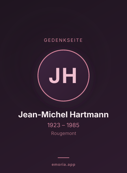 Gedenkportrait von Jean-Michel Hartmann