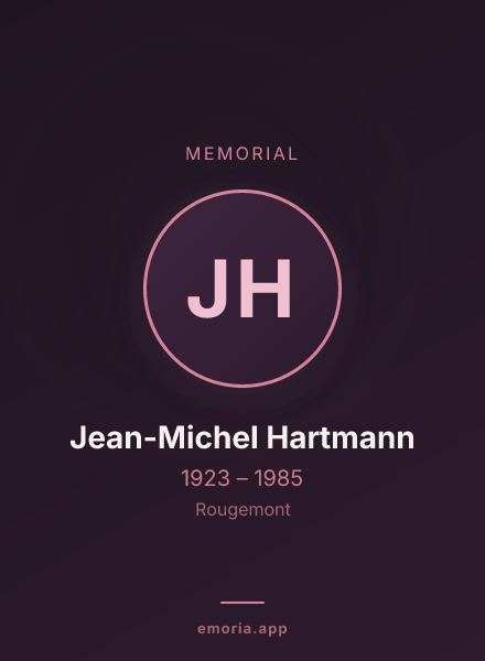 Memorial portrait of Jean-Michel Hartmann