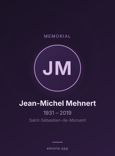 Memorial portrait of Jean-Michel Mehnert