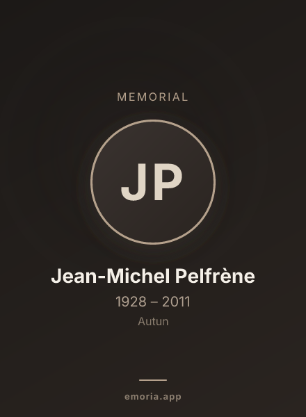 Memorial portrait of Jean-Michel Pelfrène