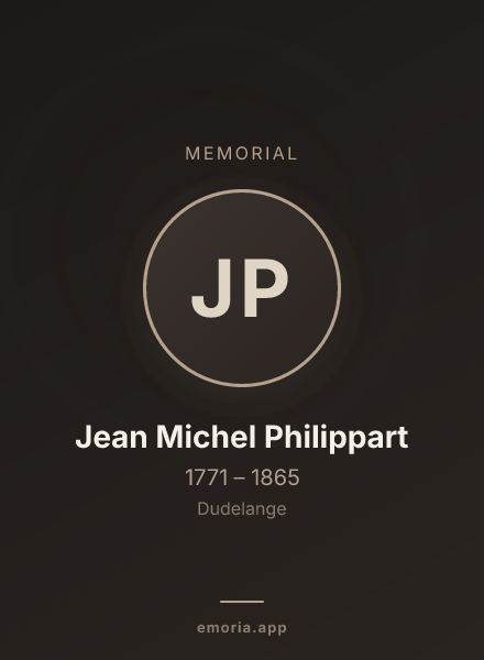 Memorial portrait of Jean Michel Philippart