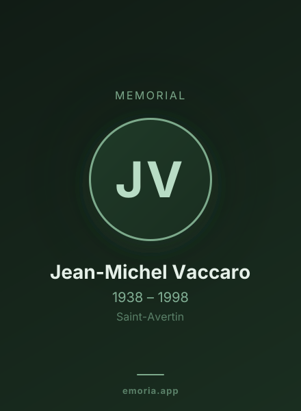 Memorial portrait of Jean-Michel Vaccaro