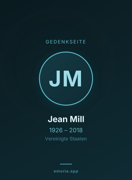 Gedenkportrait von Jean Mill