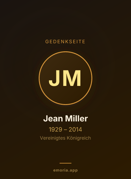 Gedenkportrait von Jean Miller