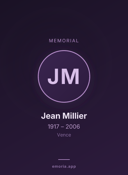 Memorial portrait of Jean Millier