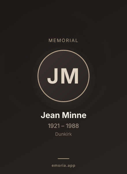 Memorial portrait of Jean Minne
