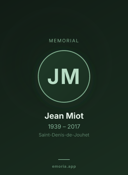 Memorial portrait of Jean Miot