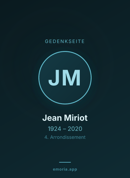 Gedenkportrait von Jean Miriot