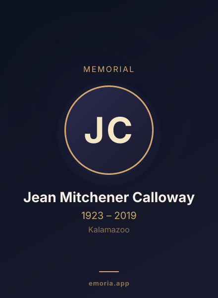 Memorial portrait of Jean Mitchener Calloway
