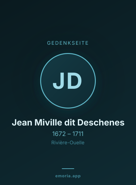 Gedenkportrait von Jean Miville dit Deschenes