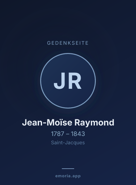 Gedenkportrait von Jean-Moïse Raymond