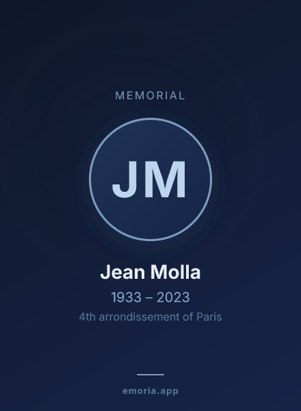Memorial portrait of Jean Molla