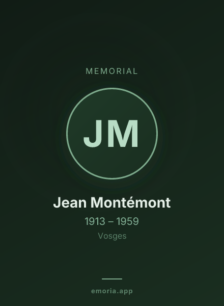Memorial portrait of Jean Montémont