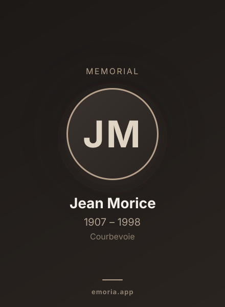 Memorial portrait of Jean Morice