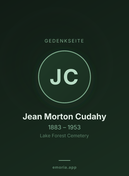 Gedenkportrait von Jean Morton Cudahy