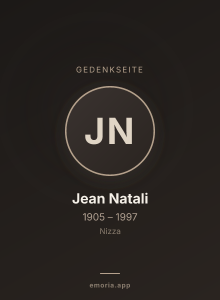 Gedenkportrait von Jean Natali