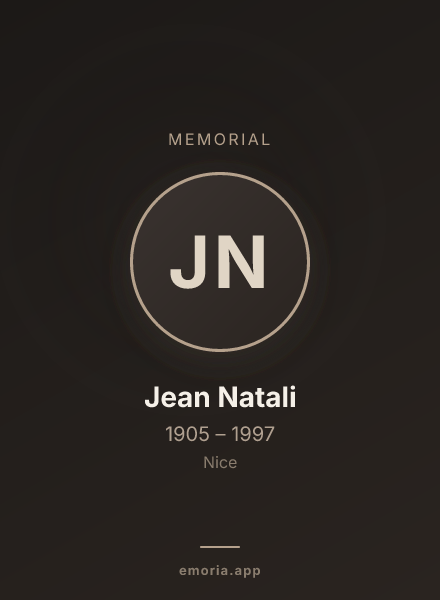 Memorial portrait of Jean Natali