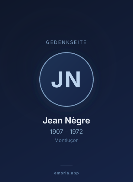 Gedenkportrait von Jean Nègre