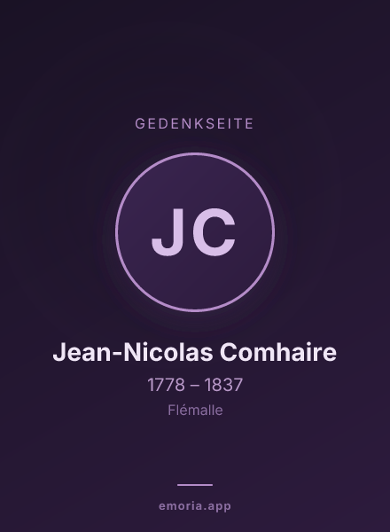 Gedenkportrait von Jean-Nicolas Comhaire