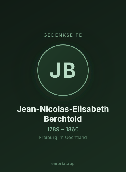 Gedenkportrait von Jean-Nicolas-Elisabeth Berchtold