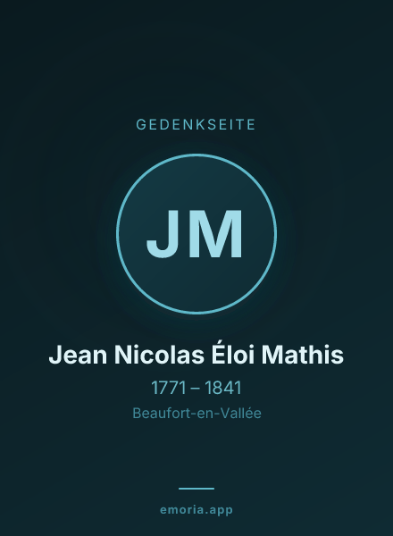 Gedenkportrait von Jean Nicolas Éloi Mathis