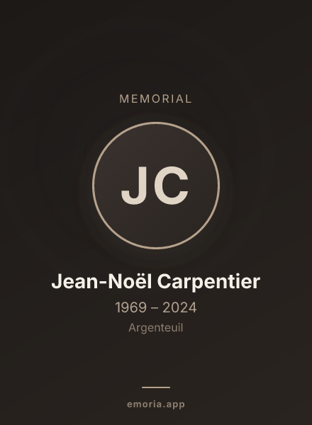 Memorial portrait of Jean-Noël Carpentier