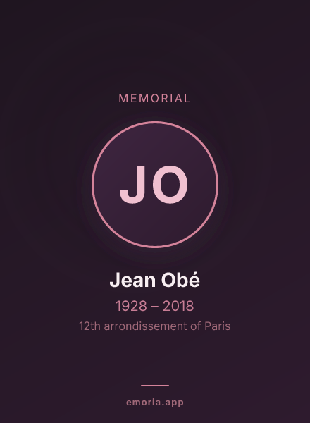 Memorial portrait of Jean Obé