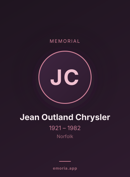 Memorial portrait of Jean Outland Chrysler