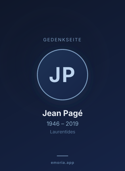 Gedenkportrait von Jean Pagé