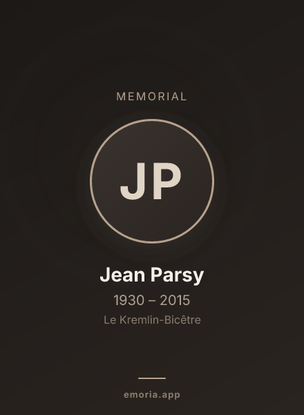 Memorial portrait of Jean Parsy
